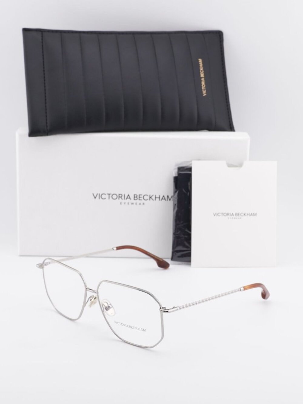 Victoria Beckham VB2115 040 Geometric Eyeglasses 56mm - Silver